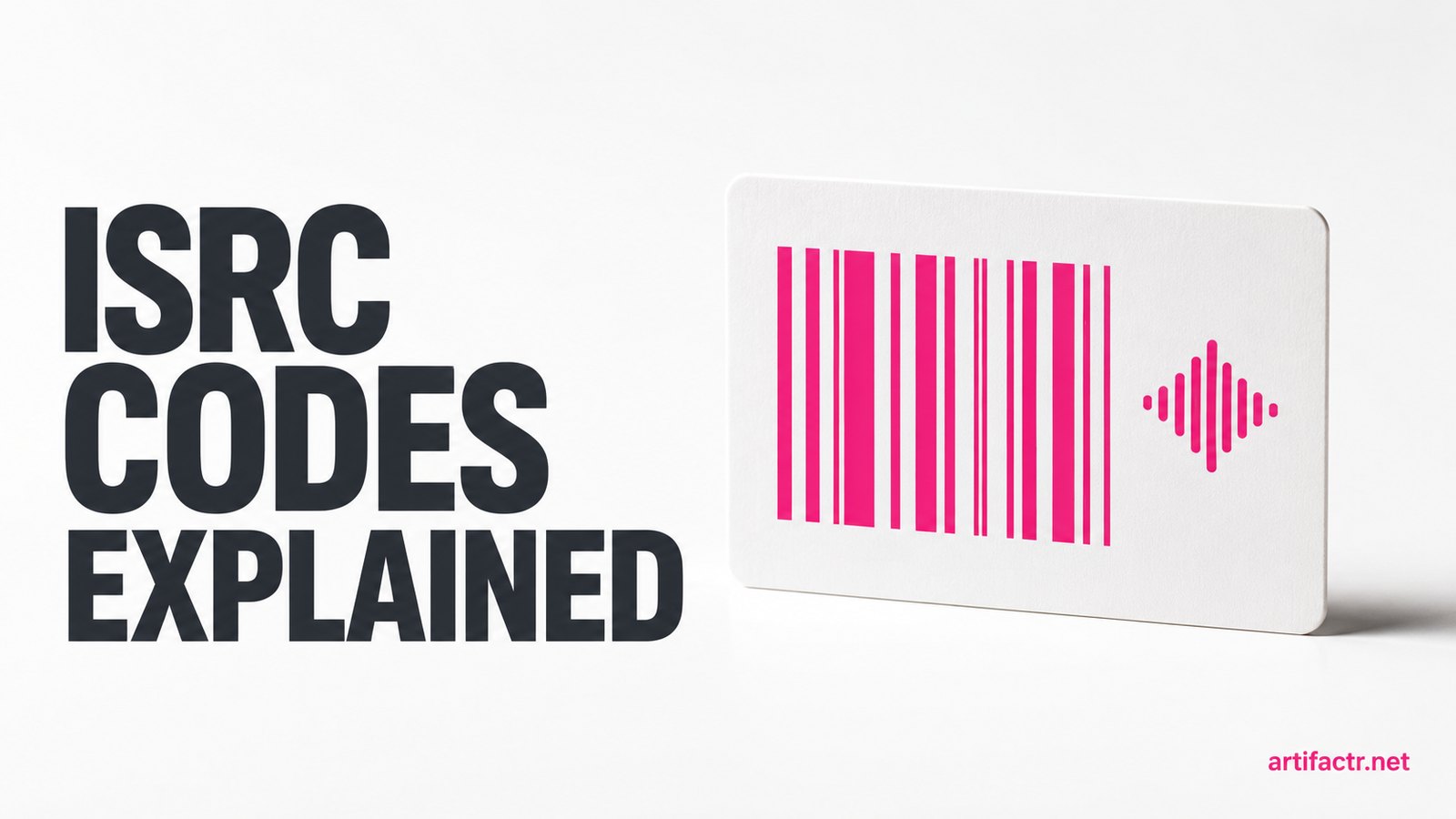 A barcode-style pattern beside an audio waveform glyph, representing an ISRC recording identifier