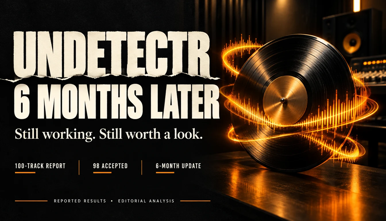 Undetectr Six-Month Test: 98 Tracks Accepted (2026) — illustrated follow-up
